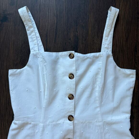 GAP Eyelet Button Front Dress White Cotton Embroidered Midi Women’s Cottagecore - Picture 12 of 12